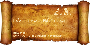 Lőrinczi Mónika névjegykártya